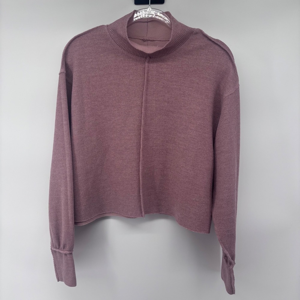 Urban Outfitters Cropped Knit Pullover Sweater Mock Neck Long Sleeve Casual S